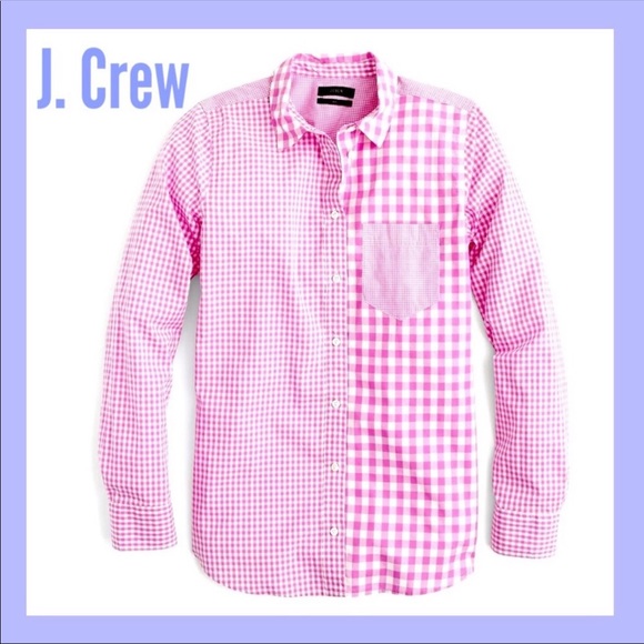 J. Crew Tops - 🆕 J.Crew Pink Gingham Cocktail Button-down 0 NWOT